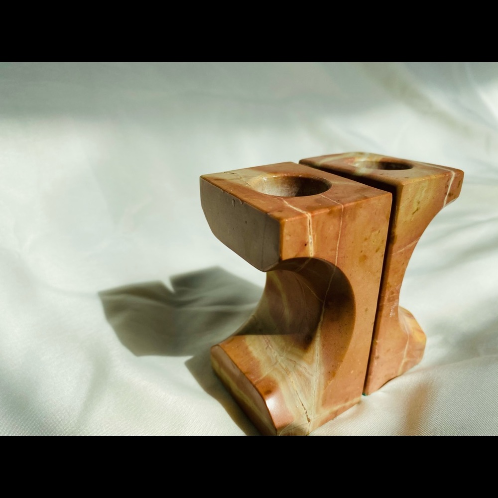 Stone Candlestick Holders